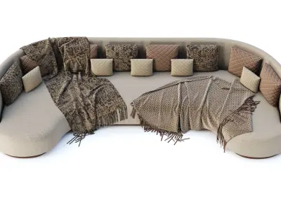 Stefa restaurant round sofa by Bpoint Design  3D model