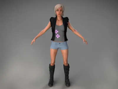 Realistic Game Ready Woman Character Laura Low-poly 3D model