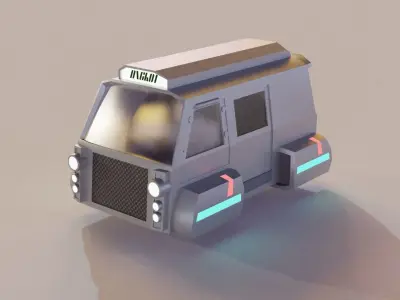 Car Sci fi Low-poly 3D model