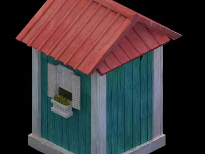 gAME Wood Stitch House 04 3D model