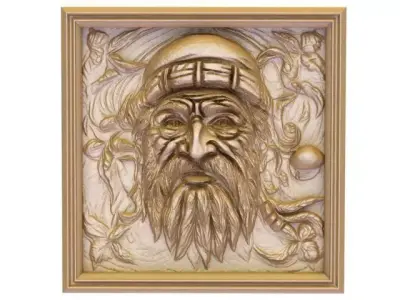  A Face Carved by Time  an Embossed Ode to Aging and Wisdom 3D model