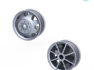 Truck Tire Mold With 3 Wheels 3D print model