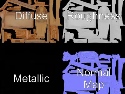 Ancient Egyptian Sarcophagus Model Pack Low-poly 3D model