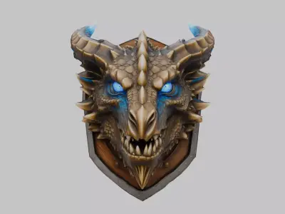 Ethereal Dragon Visage Low-poly 3D model