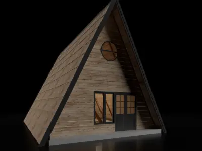Cabin House Free low-poly 3D model