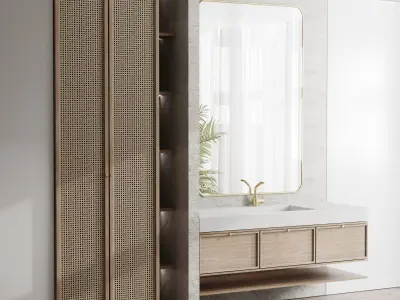 Bathroom Furniture By Faucet Bathroom Mina Set 74 Low-poly 3D model