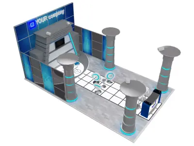 Booth Exhibition Stand a589a 3D model