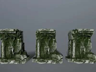 statue stone Low-poly 3D model