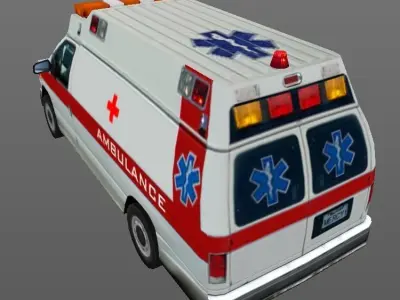 Ambulance Car lowpoly 3D model Low-poly 3D model