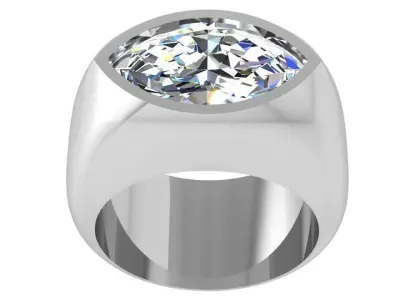 Marquise Diamond Band 4513 Free 3D print model