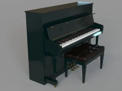 Henry F Miller Upright Piano 3D model