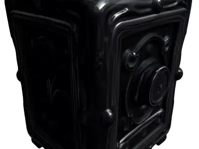 Old Ornate Metal Safe Box Low-poly 3D model