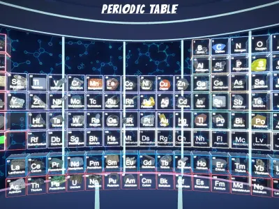 Periodic Table of Elements 3D - Learning Visualization Low-poly 3D model