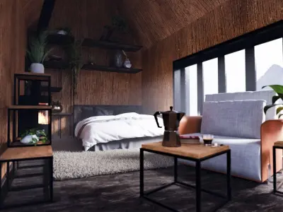 Modern Cabin V2 Low-poly 3D model