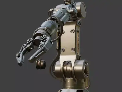 Industrial Robotic Arm PBR 3D Model High Detail 3D model