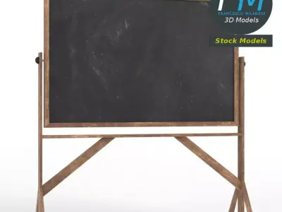 Reversible freestanding chalkboard 3D model