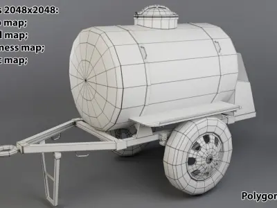 Trailer with kvass Low-poly 3D model