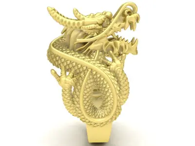 Luxury Chinese Dragon Sculpted Ring Design  3808 3D print model