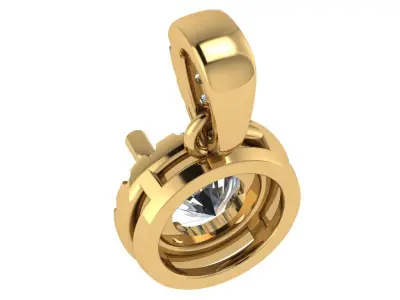 Halo pendant with round center diamond 3D print model
