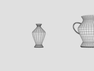 Old Vase Collection Low-poly 3D model