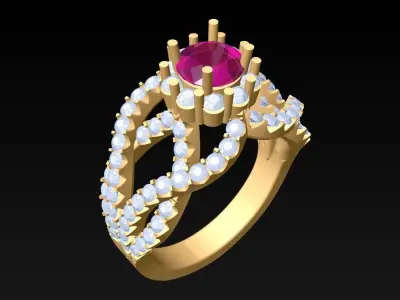 Diamond Ring - Womens Rings - N3367 3D print model