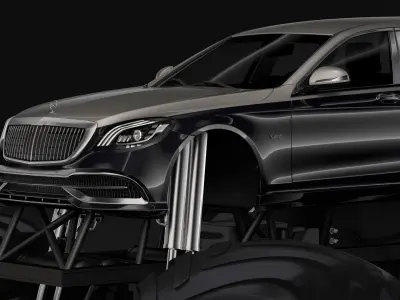 Monster Truck Mercedes Maybach S 650 Pullman 3D model