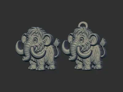 cartoon elephant cnc model 3D print model