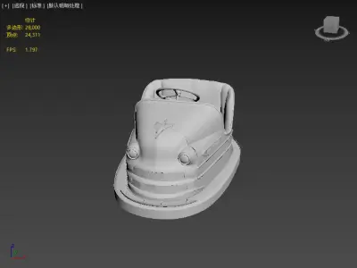bumper car Low-poly 3D model