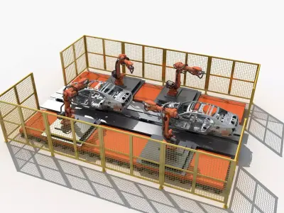 Automobile Assembly Line 3D model