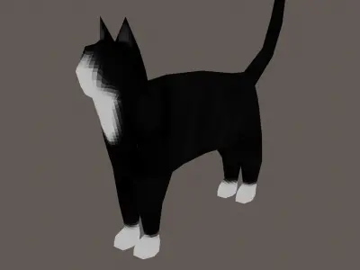 Low-Poly Cat with Multiple Textures Low-poly 3D model