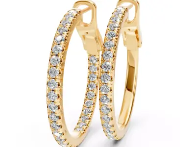 Round Earrings With Clasp Lock 3D print model