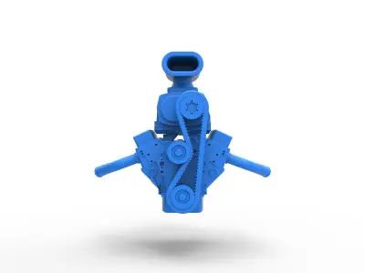 Engine V8 for vintage dragster Version 5 Scale 1 to 25 3D print model