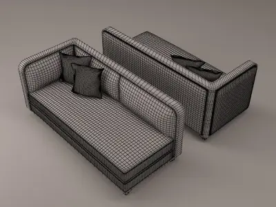 SOFA-Velvet and leather 3D model