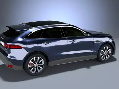 Jaguar F-PACE car model Low-poly 3D model