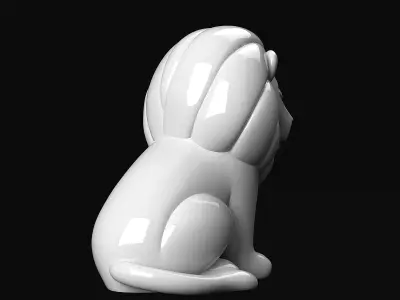 Lion Sculpture 3D print model 7