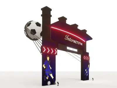 Gate Event With Football Player Pop Up 3D model