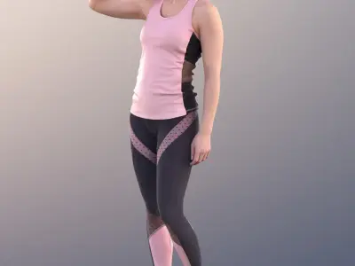 Juliette 10824 - Athletic Woman Drinking  Low-poly 3D model