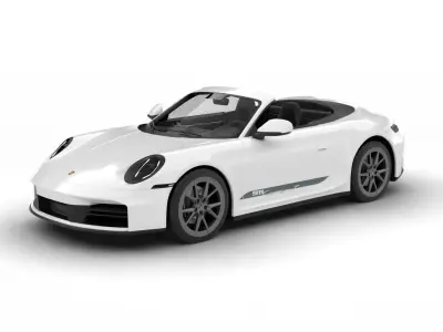 Porsche 911 Carrera T Cabrio 2025 3d model 3D model