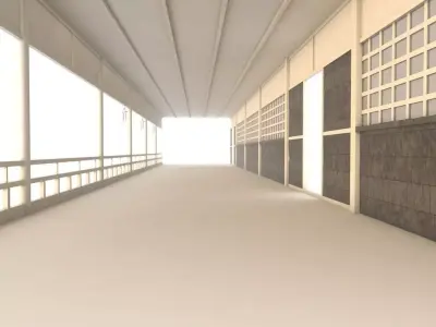 Chinese Hallway Free 3D model