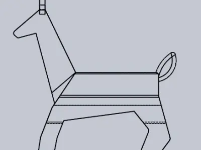 Low Poly Deer wooden Low-poly 3D model
