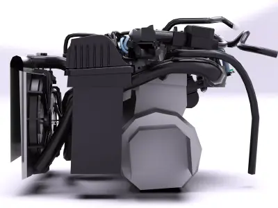 Honda L15B7 Inline 4 Vtec Turbo engine Low-poly 3D model