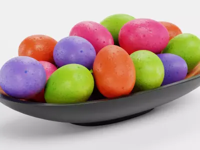 -Easter Eggs in Bowl- 3D model