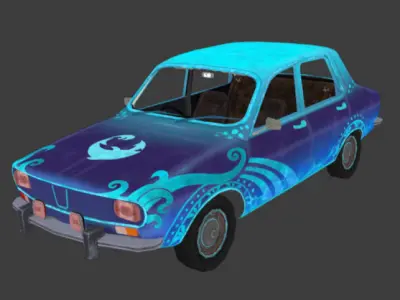 pubg vehicles pack 10 Dacia Low-poly 3D model