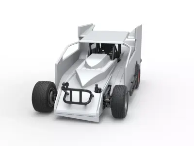 Northeast Outlaw Dirt Modified stock car Scale 1 to 25 3D print model