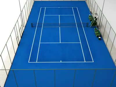 Tennis court stadium arena pack 3D model