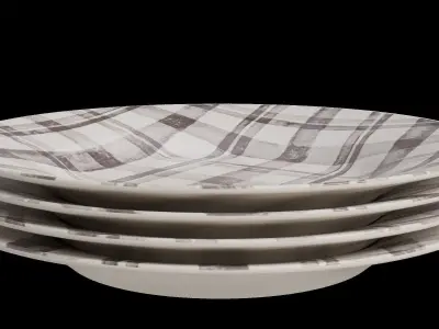 Bradford Plaid Salad Plate Low-poly 3D model
