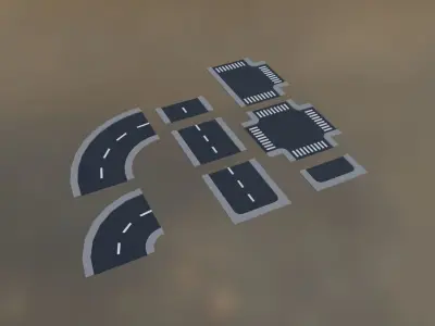 Low Poly City - Asset Pack Low-poly 3D model