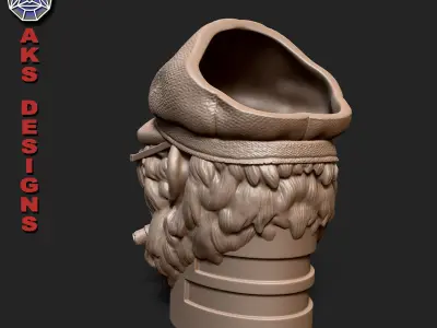Gangster gorilla smoking with cap v2 Penholder and flowerpot 3D print model
