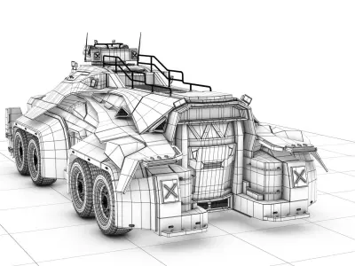 Sci-Fi Military Car 3D model