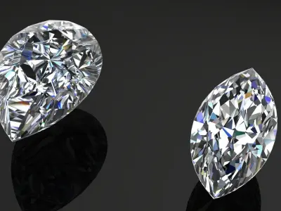 Diamond Gem Stones pack Low-poly 3D model